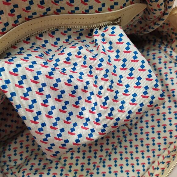 Marc By Marc Jacobs Ivory Patent Leather Pocket Dual Zipper Closure Satchel Bag - Picture 9 of 16